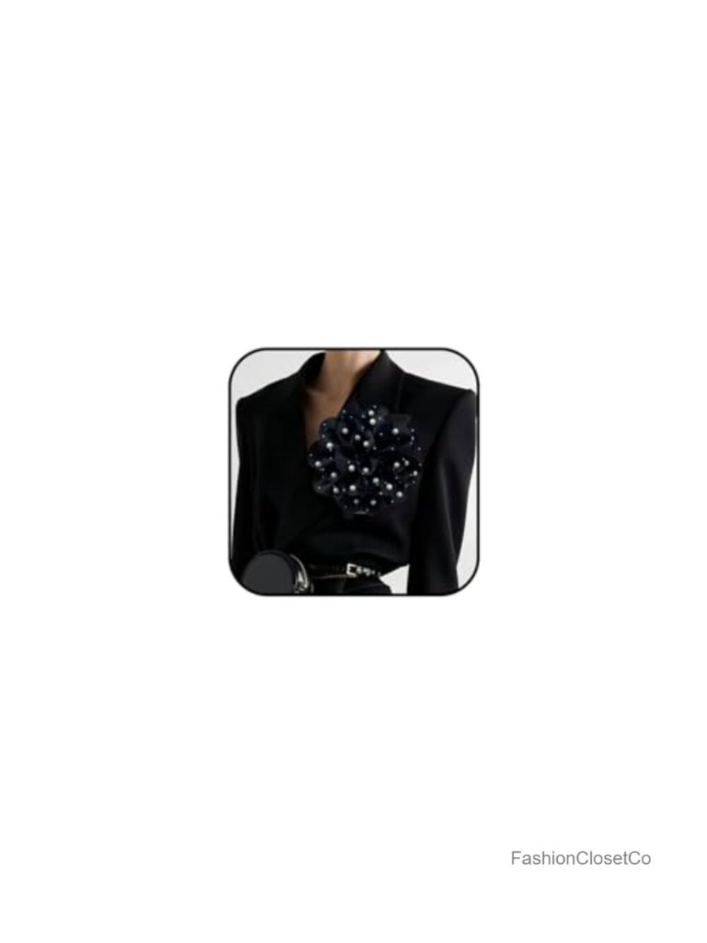 Satin Fabric Pearl Camellia Brooch Pin Handmade Women's Dress Suit Accessory